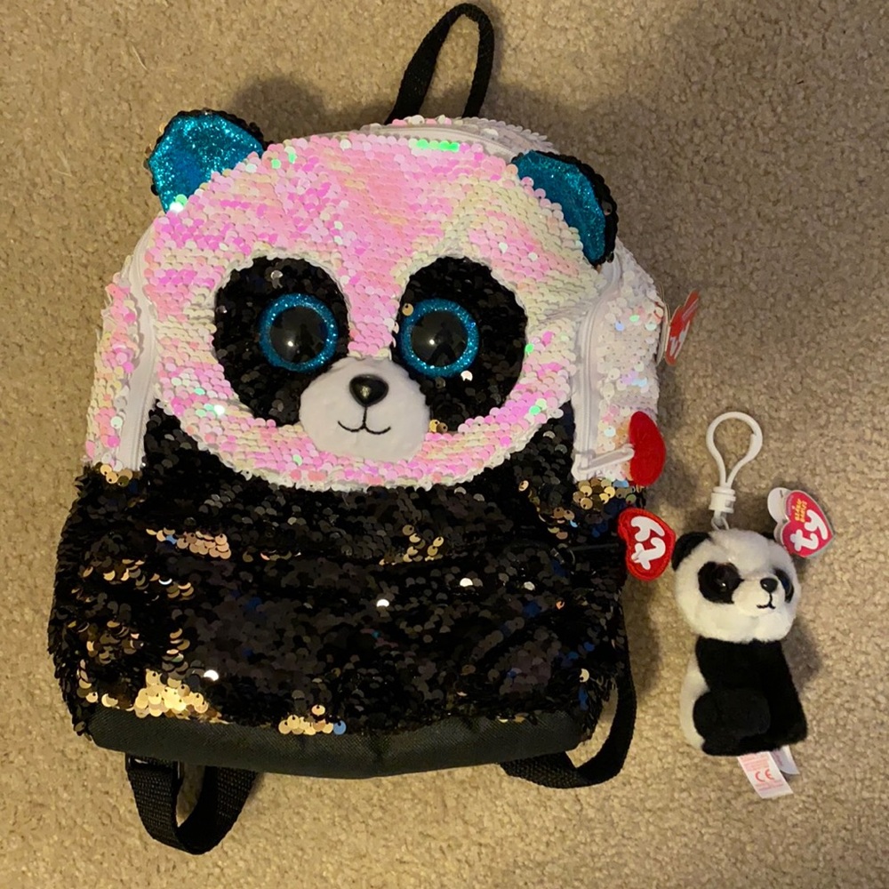 Ty panda clip and backpack set